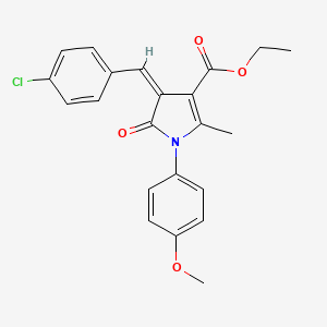 molecular formula C22H20ClNO4 B4851669 ETHYL (4Z)-4-[(4-CHLOROPHENYL)METHYLIDENE]-1-(4-METHOXYPHENYL)-2-METHYL-5-OXO-4,5-DIHYDRO-1H-PYRROLE-3-CARBOXYLATE 