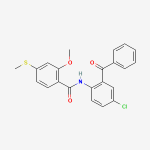 molecular formula C22H18ClNO3S B4851682 N-(2-benzoyl-4-chlorophenyl)-2-methoxy-4-(methylsulfanyl)benzamide 