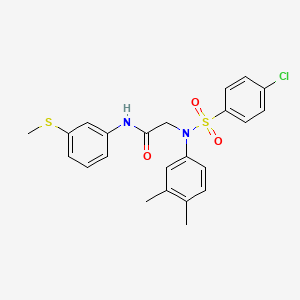 molecular formula C23H23ClN2O3S2 B4851800 N~2~-[(4-chlorophenyl)sulfonyl]-N~2~-(3,4-dimethylphenyl)-N-[3-(methylsulfanyl)phenyl]glycinamide 