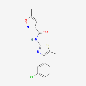molecular formula C15H12ClN3O2S B4851882 N-[4-(3-chlorophenyl)-5-methyl-1,3-thiazol-2-yl]-5-methyl-1,2-oxazole-3-carboxamide 