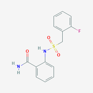 molecular formula C14H13FN2O3S B4851970 2-[(2-FLUOROPHENYL)METHANESULFONAMIDO]BENZAMIDE 