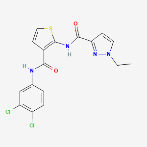 molecular formula C17H14Cl2N4O2S B4852005 N-{3-[(3,4-DICHLOROPHENYL)CARBAMOYL]-2-THIENYL}-1-ETHYL-1H-PYRAZOLE-3-CARBOXAMIDE 