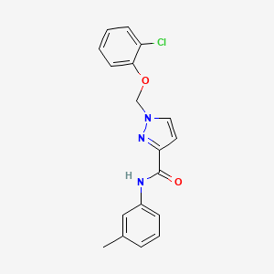molecular formula C18H16ClN3O2 B4852042 1-[(2-CHLOROPHENOXY)METHYL]-N~3~-(3-METHYLPHENYL)-1H-PYRAZOLE-3-CARBOXAMIDE 