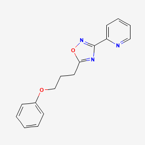 molecular formula C16H15N3O2 B4852230 2-[5-(3-phenoxypropyl)-1,2,4-oxadiazol-3-yl]pyridine 