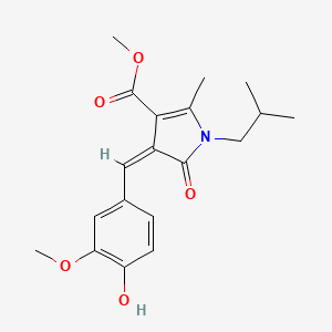 molecular formula C19H23NO5 B4852388 METHYL (4Z)-4-[(4-HYDROXY-3-METHOXYPHENYL)METHYLIDENE]-2-METHYL-1-(2-METHYLPROPYL)-5-OXO-4,5-DIHYDRO-1H-PYRROLE-3-CARBOXYLATE 