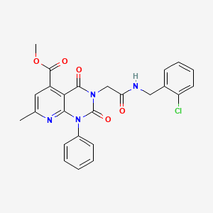 molecular formula C25H21ClN4O5 B4852424 METHYL 3-({[(2-CHLOROPHENYL)METHYL]CARBAMOYL}METHYL)-7-METHYL-2,4-DIOXO-1-PHENYL-1H,2H,3H,4H-PYRIDO[2,3-D]PYRIMIDINE-5-CARBOXYLATE 