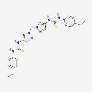 molecular formula C25H28N8S2 B4852455 N'-{1-[(4-{[(4-ETHYLANILINO)CARBOTHIOYL]AMINO}-1H-PYRAZOL-1-YL)METHYL]-1H-PYRAZOL-4-YL}-N-(4-ETHYLPHENYL)THIOUREA 
