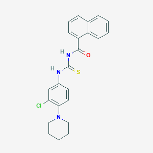 molecular formula C23H22ClN3OS B4852474 N-{[3-chloro-4-(piperidin-1-yl)phenyl]carbamothioyl}naphthalene-1-carboxamide 