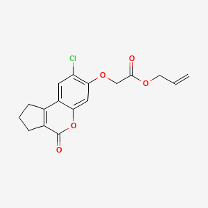 molecular formula C17H15ClO5 B4852503 PROP-2-EN-1-YL 2-({8-CHLORO-4-OXO-1H,2H,3H,4H-CYCLOPENTA[C]CHROMEN-7-YL}OXY)ACETATE 