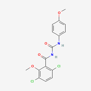 molecular formula C16H14Cl2N2O4 B4852546 3,6-dichloro-2-methoxy-N-[(4-methoxyphenyl)carbamoyl]benzamide 