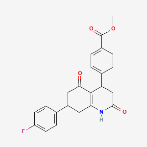 molecular formula C23H20FNO4 B4852604 Methyl 4-[7-(4-fluorophenyl)-2,5-dioxo-1,2,3,4,5,6,7,8-octahydroquinolin-4-yl]benzoate 