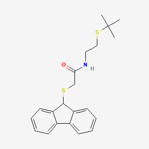 molecular formula C21H25NOS2 B4852657 N-[2-(tert-butylsulfanyl)ethyl]-2-(9H-fluoren-9-ylsulfanyl)acetamide 