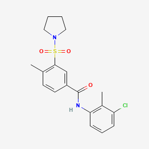 molecular formula C19H21ClN2O3S B4852691 N-(3-CHLORO-2-METHYLPHENYL)-4-METHYL-3-(PYRROLIDINE-1-SULFONYL)BENZAMIDE 