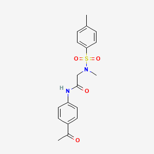 molecular formula C18H20N2O4S B4852839 N-(4-acetylphenyl)-2-[methyl-(4-methylphenyl)sulfonylamino]acetamide 