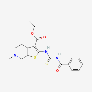 molecular formula C19H21N3O3S2 B4852851 Ethyl 6-methyl-2-{[(phenylcarbonyl)carbamothioyl]amino}-4,5,6,7-tetrahydrothieno[2,3-c]pyridine-3-carboxylate 