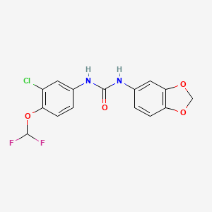 molecular formula C15H11ClF2N2O4 B4852946 N-(1,3-BENZODIOXOL-5-YL)-N'-[3-CHLORO-4-(DIFLUOROMETHOXY)PHENYL]UREA 