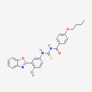 molecular formula C25H23N3O4S B4852962 1-[3-(1,3-BENZOXAZOL-2-YL)-4-HYDROXYPHENYL]-3-(4-BUTOXYBENZOYL)THIOUREA 
