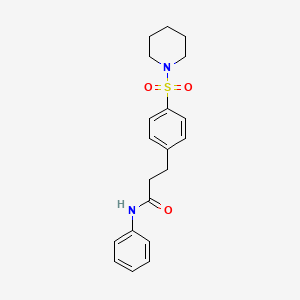 molecular formula C20H24N2O3S B4853014 N-phenyl-3-[4-(piperidine-1-sulfonyl)phenyl]propanamide 