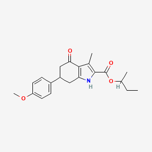 molecular formula C21H25NO4 B4853133 butan-2-yl 6-(4-methoxyphenyl)-3-methyl-4-oxo-4,5,6,7-tetrahydro-1H-indole-2-carboxylate 