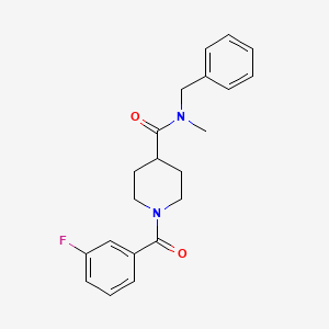 molecular formula C21H23FN2O2 B4853146 N-benzyl-1-(3-fluorobenzoyl)-N-methylpiperidine-4-carboxamide 