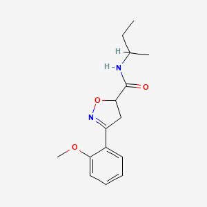 molecular formula C15H20N2O3 B4853158 N-(butan-2-yl)-3-(2-methoxyphenyl)-4,5-dihydro-1,2-oxazole-5-carboxamide 