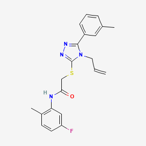 molecular formula C21H21FN4OS B4853249 N-(5-fluoro-2-methylphenyl)-2-{[5-(3-methylphenyl)-4-(prop-2-en-1-yl)-4H-1,2,4-triazol-3-yl]sulfanyl}acetamide 