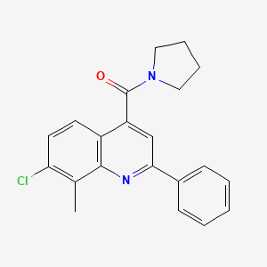 molecular formula C21H19ClN2O B4853276 7-CHLORO-8-METHYL-2-PHENYL-4-(PYRROLIDINE-1-CARBONYL)QUINOLINE 