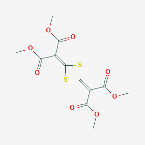 molecular formula C12H12O8S2 B485334 2,4-Bis[bis(methoxycarbonyl)methylidene]-1,3-dithietane CAS No. 63114-05-6