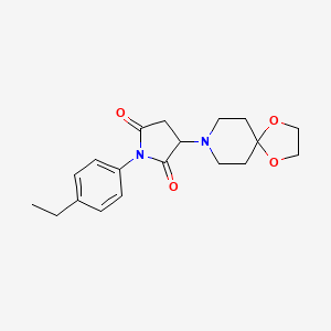 molecular formula C19H24N2O4 B4853371 3-(1,4-Dioxa-8-azaspiro[4.5]dec-8-yl)-1-(4-ethylphenyl)pyrrolidine-2,5-dione 