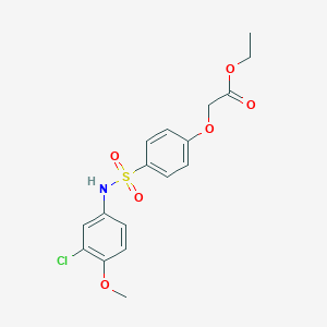 molecular formula C17H18ClNO6S B4853492 Ethyl 2-[4-[(3-chloro-4-methoxyphenyl)sulfamoyl]phenoxy]acetate 