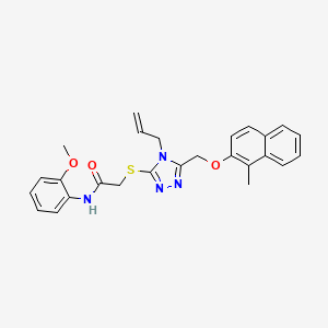 molecular formula C26H26N4O3S B4853526 N-(2-methoxyphenyl)-2-{[5-{[(1-methylnaphthalen-2-yl)oxy]methyl}-4-(prop-2-en-1-yl)-4H-1,2,4-triazol-3-yl]sulfanyl}acetamide 