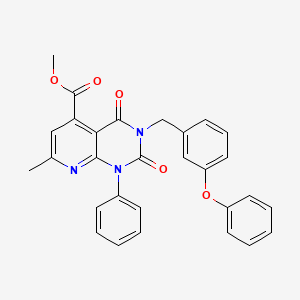 molecular formula C29H23N3O5 B4853545 METHYL 7-METHYL-2,4-DIOXO-3-[(3-PHENOXYPHENYL)METHYL]-1-PHENYL-1H,2H,3H,4H-PYRIDO[2,3-D]PYRIMIDINE-5-CARBOXYLATE 