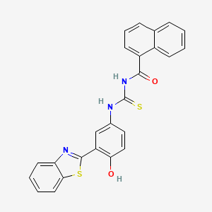 molecular formula C25H17N3O2S2 B4853572 N-{[3-(1,3-benzothiazol-2-yl)-4-hydroxyphenyl]carbamothioyl}naphthalene-1-carboxamide 