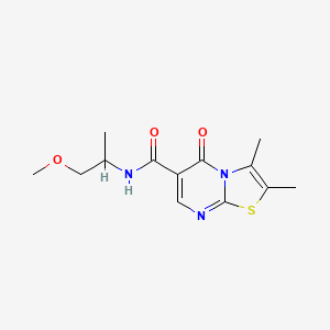 molecular formula C13H17N3O3S B4853809 N-(1-Methoxypropan-2-YL)-2,3-dimethyl-5-oxo-5H-[1,3]thiazolo[3,2-A]pyrimidine-6-carboxamide 
