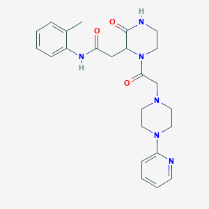 molecular formula C24H30N6O3 B4853951 N-(2-methylphenyl)-2-(3-oxo-1-{2-[4-(2-pyridyl)piperazino]acetyl}-2-piperazinyl)acetamide 
