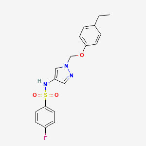 molecular formula C18H18FN3O3S B4854028 N~1~-{1-[(4-ETHYLPHENOXY)METHYL]-1H-PYRAZOL-4-YL}-4-FLUORO-1-BENZENESULFONAMIDE 
