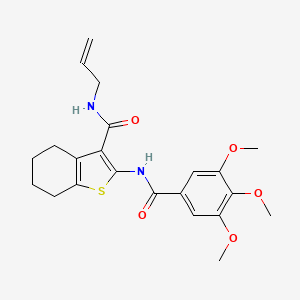molecular formula C22H26N2O5S B4854152 N-(prop-2-en-1-yl)-2-{[(3,4,5-trimethoxyphenyl)carbonyl]amino}-4,5,6,7-tetrahydro-1-benzothiophene-3-carboxamide 