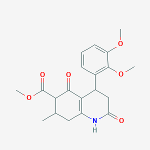 molecular formula C20H23NO6 B4854265 Methyl 4-(2,3-dimethoxyphenyl)-7-methyl-2,5-dioxo-1,2,3,4,5,6,7,8-octahydroquinoline-6-carboxylate 