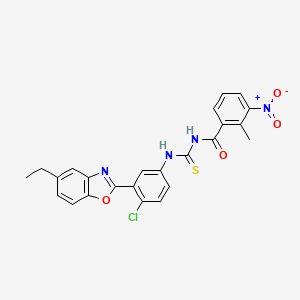 molecular formula C24H19ClN4O4S B4854340 N-{[4-chloro-3-(5-ethyl-1,3-benzoxazol-2-yl)phenyl]carbamothioyl}-2-methyl-3-nitrobenzamide 