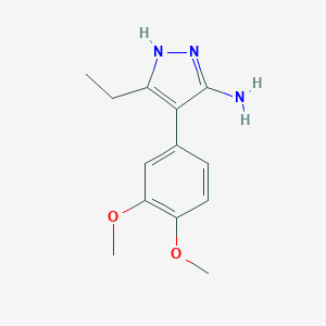 molecular formula C13H17N3O2 B485437 4-(3,4-Dimethoxy-phenyl)-5-ethyl-2H-pyrazol-3-ylamine CAS No. 593279-05-1