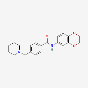 molecular formula C21H24N2O3 B4854382 N-(2,3-dihydro-1,4-benzodioxin-6-yl)-4-[(piperidin-1-yl)methyl]benzamide 
