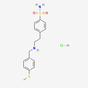 molecular formula C16H21ClN2O2S2 B4854441 4-[2-[(4-Methylsulfanylphenyl)methylamino]ethyl]benzenesulfonamide;hydrochloride 