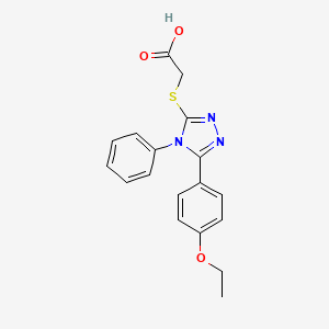 molecular formula C18H17N3O3S B4854543 2-[[5-(4-Ethoxyphenyl)-4-phenyl-1,2,4-triazol-3-yl]sulfanyl]acetic acid 