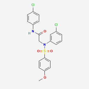 molecular formula C21H18Cl2N2O4S B4854687 N~2~-(3-chlorophenyl)-N-(4-chlorophenyl)-N~2~-[(4-methoxyphenyl)sulfonyl]glycinamide 