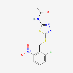 molecular formula C11H9ClN4O3S2 B4854829 N-{5-[(2-chloro-6-nitrobenzyl)sulfanyl]-1,3,4-thiadiazol-2-yl}acetamide 