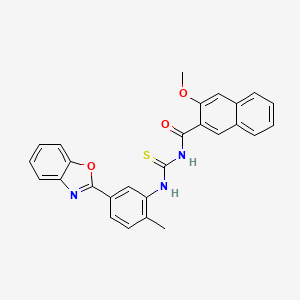 molecular formula C27H21N3O3S B4854836 N-{[5-(1,3-benzoxazol-2-yl)-2-methylphenyl]carbamothioyl}-3-methoxynaphthalene-2-carboxamide 