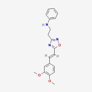 molecular formula C20H21N3O3 B4854880 N-(2-{5-[(1E)-2-(3,4-DIMETHOXYPHENYL)ETHENYL]-1,2,4-OXADIAZOL-3-YL}ETHYL)ANILINE 