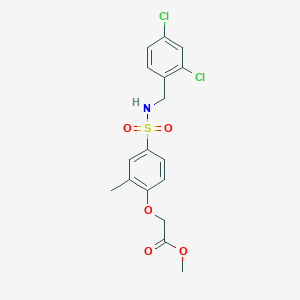 molecular formula C17H17Cl2NO5S B4854894 Methyl 2-[4-[(2,4-dichlorophenyl)methylsulfamoyl]-2-methylphenoxy]acetate 