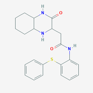 molecular formula C22H25N3O2S B4855014 2-(3-oxodecahydroquinoxalin-2-yl)-N-[2-(phenylsulfanyl)phenyl]acetamide 