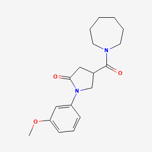 molecular formula C18H24N2O3 B4855171 4-(Azepan-1-ylcarbonyl)-1-(3-methoxyphenyl)pyrrolidin-2-one 